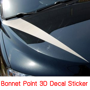 [ Santafe DM(2013) auto parts ] Bonnet Point 3D Decal Sticker(Carbon)